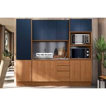 Cozinha Modulada Kappesberg Ciela Ciela 4 Peças (1Aéreo+1Balcão+2Paneleiros) C4P81 Canela/Azul Profundo - Kappesberg Cozinha Modulada Kappesberg Ciela Ciela 4 Peças (1Aéreo+1Balcão+2Paneleiros) C4P81 Canela/Azul Profundo - Kappesberg