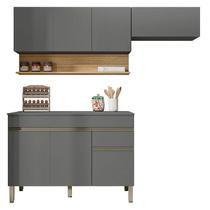 Cozinha Modulada Line Composição 1 Gris Freijó - Kits Paraná Cozinha Modulada Line Composição 1 Gris Freijó - Kits Paraná