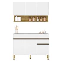 Cozinha Modulada Line Composição 2 Supremo Freijó - Kits Paraná Cozinha Modulada Line Composição 2 Supremo Freijó - Kits Paraná