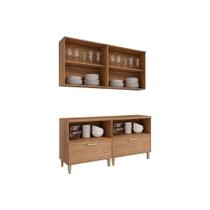 Cozinha Modulada MGM Bella 4 Peças s/ Portas (2Aéreos+2Balcões) 160cm Freijo-MGM Cozinha Modulada MGM Bella 4 Peças s/ Portas (2Aéreos+2Balcões) 160cm Freijo-MGM