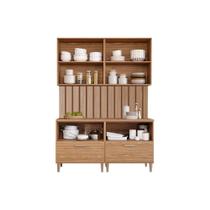 Cozinha Modulada MGM Bella 6 Peças s/ Portas (2Aéreos+2Balcões+2Complementos) C6P81 Freijo-MGM Cozinha Modulada MGM Bella 6 Peças s/ Portas (2Aéreos+2Balcões+2Complementos) C6P81 Freijo-MGM