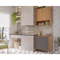 Cozinha Modulada MGM Divina 2 Peças (1Aéreo+1Balcão) CZ007 Freijo/Titanium-MGM Cozinha Modulada MGM Divina 2 Peças (1Aéreo+1Balcão) CZ007 Freijo/Titanium-MGM