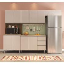Cozinha modulada milla 4 peças amendoa off white puxador aluminio ii Cozinha modulada milla 4 peças amendoa off white puxador aluminio ii