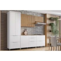Cozinha Modulada Nesher Marquesa Rainha e 5 Peças (2Aéreos+2Balcões+1Paneleiro) C5P110 Nature/Branco-Nesher Cozinha Modulada Nesher Marquesa Rainha e 5 Peças (2Aéreos+2Balcões+1Paneleiro) C5P110 Nature/Branco-Nesher
