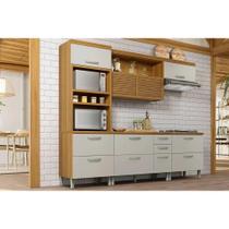 Cozinha Modulada Nesher Princesa 4 Peças (1Aéreo+2Balcões+1Paneleiro) C6P64 Freijo/Off White-Nesher