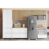 Cozinha Modulada Nesher Rainha Gourmet 6 Peças (3Aéreos+1Paneleiro+2Balcões) C6P39 Branca/Nature-Nesher