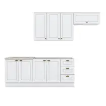 Cozinha Modulada Nova York 5 Peças Branco Com Tampo Cooktop Calcare Henn