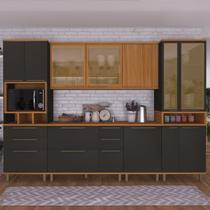 Cozinha Modulada Paneleiro Nicho Forno Aéreo 2 Portas 120cm e Cristaleira 4 Portas com Vidros Reflecta Balcão com Tampo 120cm Completa 6 Peças Cozinha Modulada Paneleiro Nicho Forno Aéreo 2 Portas 120cm e Cristaleira 4 Portas com Vidros Reflecta Balcão com Tampo 120cm Completa 6 Peças