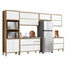 Cozinha Modulada Paola Composição 1 Carvalho Dakar Branco Brilho - Aramóveis Cozinha Modulada Paola Composição 1 Carvalho Dakar Branco Brilho - Aramóveis