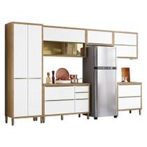 Cozinha Modulada Paola Composição 4 Carvalho Dakar Branco Brilho - Aramóveis Cozinha Modulada Paola Composição 4 Carvalho Dakar Branco Brilho - Aramóveis