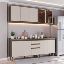 Cozinha Modulada para Apê 200cm 09 Portas 3 Gavetas Connect Henn