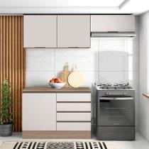 Cozinha Modulada Pequena Carvalho Oak Off White Etna Poliman