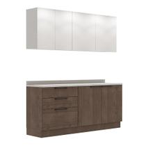 Cozinha Modulada Pequena Herval Amsterdam, 4 Peças, Avelã e Off White, sem tampo