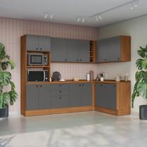Cozinha Modulada Pixel Kappesberg 100% MDP Canela/Cinza Sagrado 427cm Cozinha Modulada Pixel Kappesberg 100% MDP Canela/Cinza Sagrado 427cm
