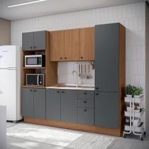 Cozinha Modulada Pixel Kappesberg 100% Mdp Canela-cinza Sagrado-canela 240cm