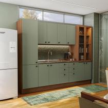 Cozinha Modulada Pixel Kappesberg 100% MDP Canela/Verde Frevo 280cm Cozinha Modulada Pixel Kappesberg 100% MDP Canela/Verde Frevo 280cm