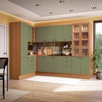 Cozinha Modulada Pixel Kappesberg 100% Mdp Canela/verde Frevo 456cm Cozinha Modulada Pixel Kappesberg 100% Mdp Canela/verde Frevo 456cm
