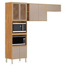 Cozinha Modulada Plena 3 Peças Torre Quente Cinamon Nude Prime TX - Demóbile