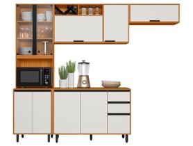 Cozinha Modulada Poliman Móveis Chantilly com Balcão Nicho para Micro-ondas 10 Portas 2 Gavetas Cozinha Modulada Poliman Móveis Chantilly com Balcão Nicho para Micro-ondas 10 Portas 2 Gavetas