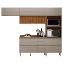 Cozinha Modulada Proença 4 Peças com Aéreo 120cm Ripado - Demartêz