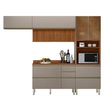 Cozinha Modulada Proença 4 Peças com Aéreo 120cm Ripado - Demartêz
