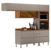 Cozinha Modulada Proença 4 peças Torre Quente Nogueira Nude Prime TX - Demartez Cozinha Modulada Proença 4 peças Torre Quente Nogueira Nude Prime TX - Demartez