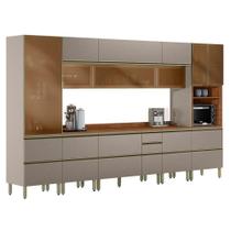 Cozinha Modulada Proença 8 Peças Paneleiro E Cristaleira Nogueira Nude Prime Tx - Demartez Cozinha Modulada Proença 8 Peças Paneleiro E Cristaleira Nogueira Nude Prime Tx - Demartez