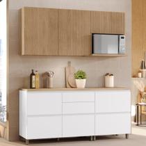 Cozinha Modulada Rainha Ripada Nesher MDF Com 4 Peças Branco Nature Cozinha Modulada Rainha Ripada Nesher MDF Com 4 Peças Branco Nature