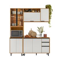 Cozinha Modulada Ravena 3 Peças 9 Portas com Cristaleira Poliman Móveis