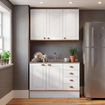 Cozinha Modulada s/T 2 Peças Aspen Branco/Cinamomo Cozinha Modulada s/T 2 Peças Aspen Branco/Cinamomo
