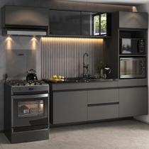 Cozinha Modulada Suspensa Milano MP2405 7 Portas 1 Gaveta 251,5cm Cinza Grafite Multimóveis Cozinha Modulada Suspensa Milano MP2405 7 Portas 1 Gaveta 251,5cm Cinza Grafite Multimóveis