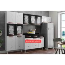 Cozinha Modulada Telasul Mirage New 3 Peças (2 Armários + 1 Paneleiro) CPT115 Branco/Preto