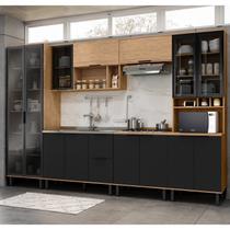Cozinha Modulada Toscana 6 Peças Mdf com Paneleiro 1 Forno e Cristaleira