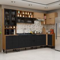 Cozinha Modulada Toscana 7 Peças Mdf com Paneleiro 1 Forno e Armários Canto Cozinha Modulada Toscana 7 Peças Mdf com Paneleiro 1 Forno e Armários Canto