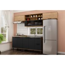 Cozinha Modulada Toscana em Mdf 5 Peças com Aereo 1200 Porta de Vidro e Aereo Geladeira Cozinha Modulada Toscana em Mdf 5 Peças com Aereo 1200 Porta de Vidro e Aereo Geladeira