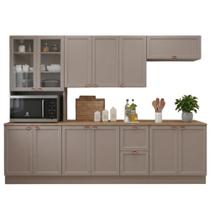 Cozinha Modulada Unna J00105P 4 Portas 3 Gavetas 270cm Gris Poliman Móveis Cozinha Modulada Unna J00105P 4 Portas 3 Gavetas 270cm Gris Poliman Móveis