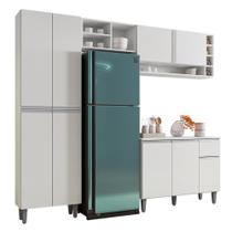 Cozinha Modulada Vanessa 230cm Paneleiro, Balcão com Tampo MDP e Aéreo - AJL Móveis