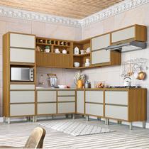 Cozinha Modular Baronesa com 9 Peças Freijó/Off White Móveis Nesher