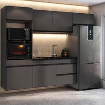 Cozinha Modular Suspensa Milano MP2408 7 Portas 1 Gaveta 251,5cm Cinza Grafite Multimóveis Cozinha Modular Suspensa Milano MP2408 7 Portas 1 Gaveta 251,5cm Cinza Grafite Multimóveis