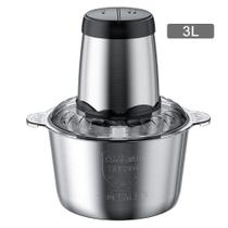 Cozinha moedor de carne doméstica 3l cortador legumes triturador alho aço inoxidável picador elétrico processador alimen - MOEDOR 3 LITROS