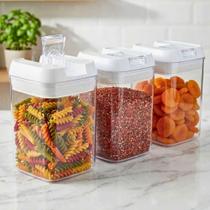 Cozinha Organizada Jogo de Potes Herméticos Pratik 800ml 3pçs Pote com Tampa Inteligente