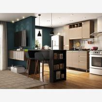 Cozinha Pequena 6 Peças Bancada Tv Balcão Ilha Pia