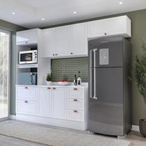 Cozinha Pérola 4 Peças Torre Quente Aéreo 3 Portas e Balcão 2 Gavetas 3 Portas com Tampo Yescasa