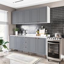 Cozinha Pérola com Rodapé 4 Peças Aéreos com 5 Portas, Balcão 2 Gavetas 3 Portas e Balcão 2 Portas Yescasa Cozinha Pérola com Rodapé 4 Peças Aéreos com 5 Portas, Balcão 2 Gavetas 3 Portas e Balcão 2 Portas Yescasa