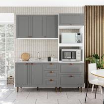 Cozinha Pérola Completa 3 Peças Aéreo 3 Portas e Balcão 2 Gavetas 3 Portas e Torre Quente Yescasa