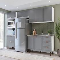 Cozinha Pérola Completa 4 Peças Torre Quente Basculante Aéreo 3 Portas e Balcão 2 Gavetas 3 Portas Cozinha Pérola Completa 4 Peças Torre Quente Basculante Aéreo 3 Portas e Balcão 2 Gavetas 3 Portas