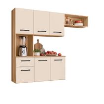 Cozinha Ramala Suspensa 6 Portas 1 Gaveta Freijó/Off White Cristal - Nicioli