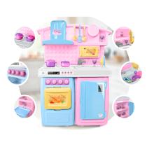Cozinha Rosa Infantil Completa C/ Pia Fogão Geladeira - Roma Cozinha Rosa Infantil Completa C/ Pia Fogão Geladeira - Roma