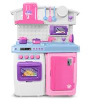 Cozinha Roxa Infantil Completa C/ Pia Fogão Geladeira - Roma