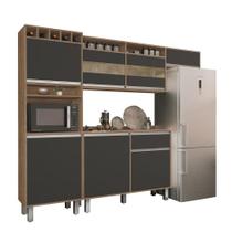 Cozinha Smart Compacta Armario 2426mm Freijo/Grafite Vitamov